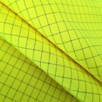 PA36/EELRL Flame Retardant 300 D Poly Oxford Carbon Ripstop Fabric with PU Milky Breathable Coating